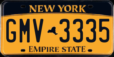 NY license plate GMV3335