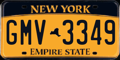 NY license plate GMV3349