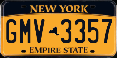 NY license plate GMV3357