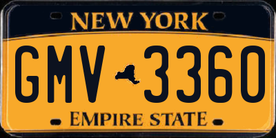 NY license plate GMV3360