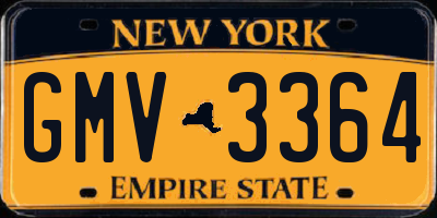 NY license plate GMV3364