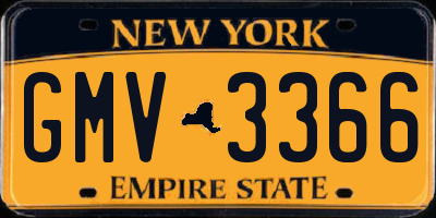 NY license plate GMV3366