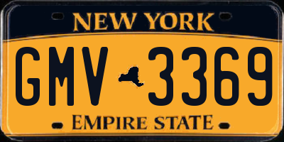 NY license plate GMV3369