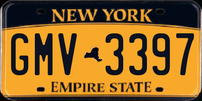NY license plate GMV3397