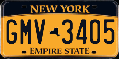 NY license plate GMV3405
