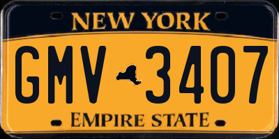 NY license plate GMV3407