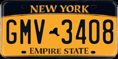NY license plate GMV3408