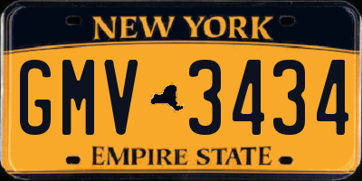 NY license plate GMV3434