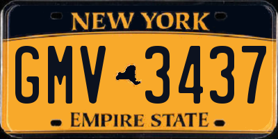 NY license plate GMV3437