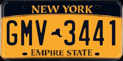 NY license plate GMV3441