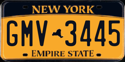 NY license plate GMV3445