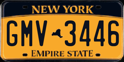 NY license plate GMV3446