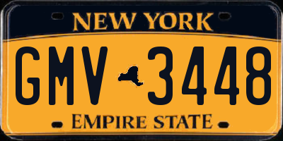 NY license plate GMV3448