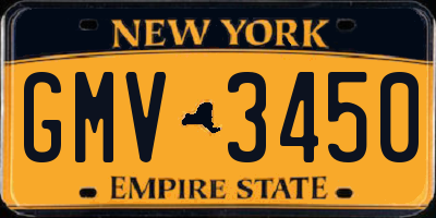 NY license plate GMV3450