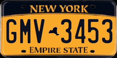 NY license plate GMV3453