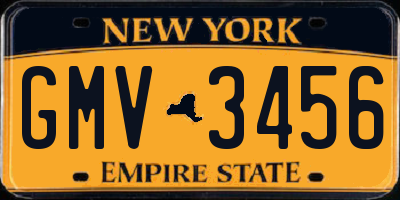 NY license plate GMV3456