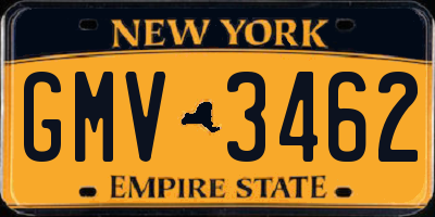 NY license plate GMV3462