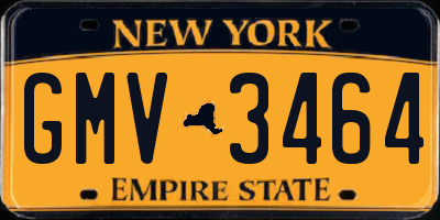 NY license plate GMV3464