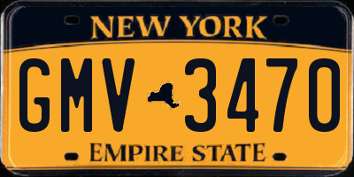 NY license plate GMV3470