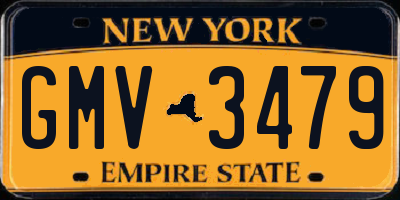 NY license plate GMV3479