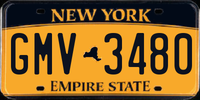 NY license plate GMV3480