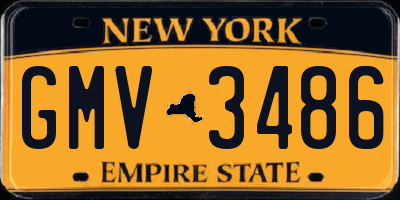 NY license plate GMV3486