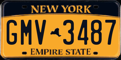 NY license plate GMV3487