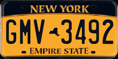 NY license plate GMV3492
