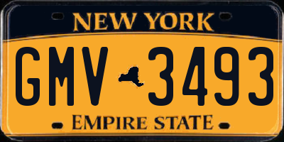 NY license plate GMV3493