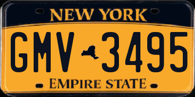 NY license plate GMV3495