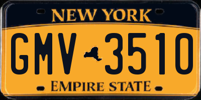 NY license plate GMV3510