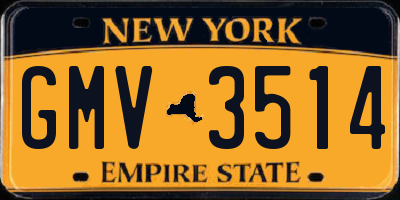 NY license plate GMV3514