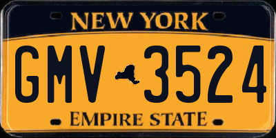 NY license plate GMV3524