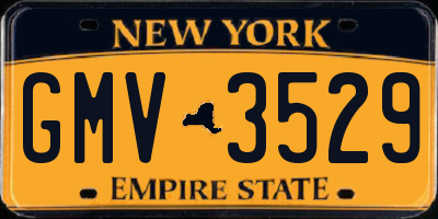NY license plate GMV3529
