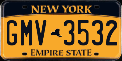 NY license plate GMV3532