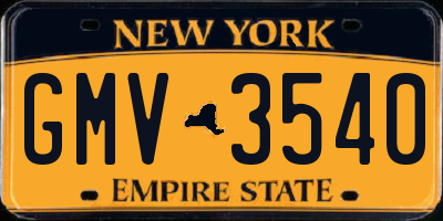 NY license plate GMV3540
