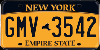 NY license plate GMV3542