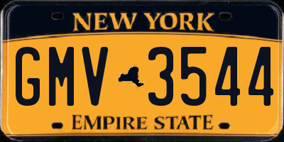 NY license plate GMV3544