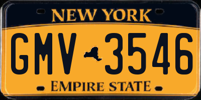 NY license plate GMV3546