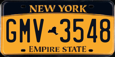 NY license plate GMV3548