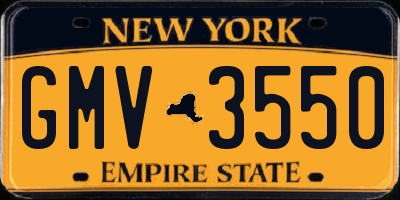 NY license plate GMV3550