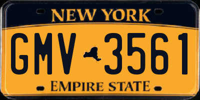NY license plate GMV3561