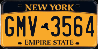 NY license plate GMV3564