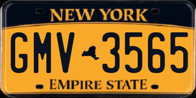 NY license plate GMV3565