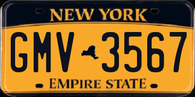 NY license plate GMV3567
