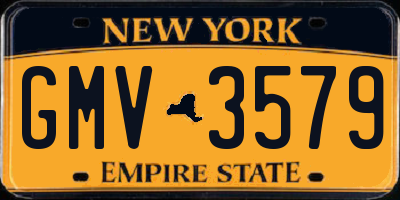 NY license plate GMV3579