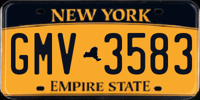 NY license plate GMV3583