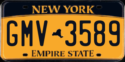 NY license plate GMV3589