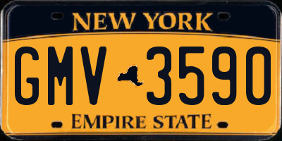 NY license plate GMV3590