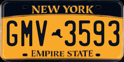 NY license plate GMV3593